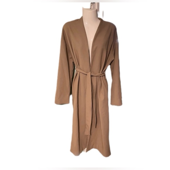 Smash + Tess Women's Classic Tan Long Coat Oversize Size XS Small - Picture 2 of 6